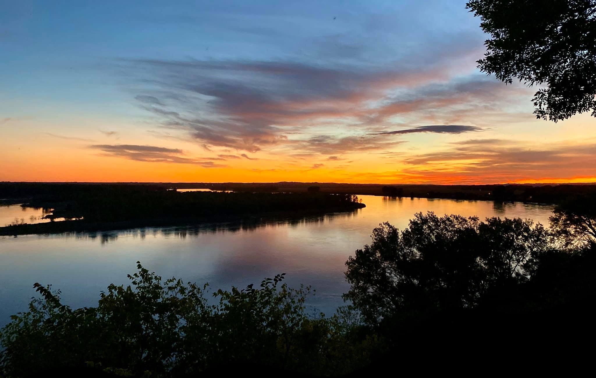 Sunset over the Missouri River near Yankton